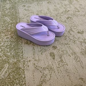 Purple platform sandals